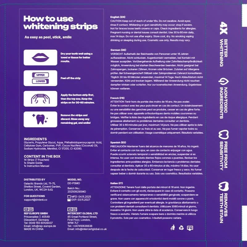 Juxek™ New 2nd Generation Purple Teeth Whitening Strips