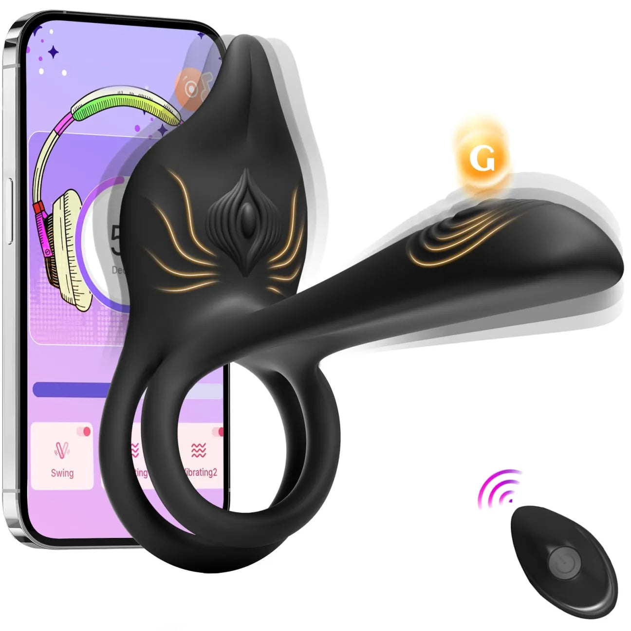 🎁Juxek™ Enchanted Girl Luxe Smart Vibrating Ring – App-Controlled Pleasure for Couples 💫（2）