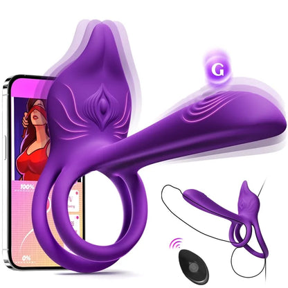 🎁Juxek™ Enchanted Girl Luxe Smart Vibrating Ring – App-Controlled Pleasure for Couples 💫（2）