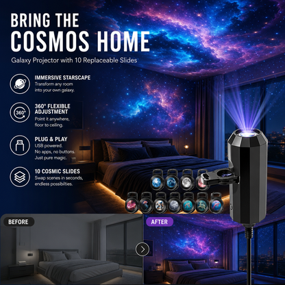 🔥Darolio® Plug-and-Play HD Galaxy & Ocean Projector Night Light🥳50,000+ Happy Users
