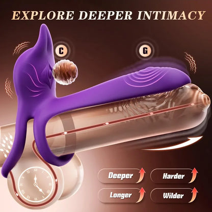 🎁 Juxek™ Enchanted Girl Luxe Smart Vibrating Ring – Pleasure for Couples 💫