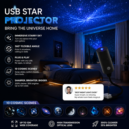 🔥Darolio® Plug-and-Play HD Galaxy & Ocean Projector Night Light🥳50,000+ Happy Users